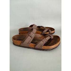 Birkenstock Womens Mayari Brown Leather Size EU 39 US 8-8.5 Sandals